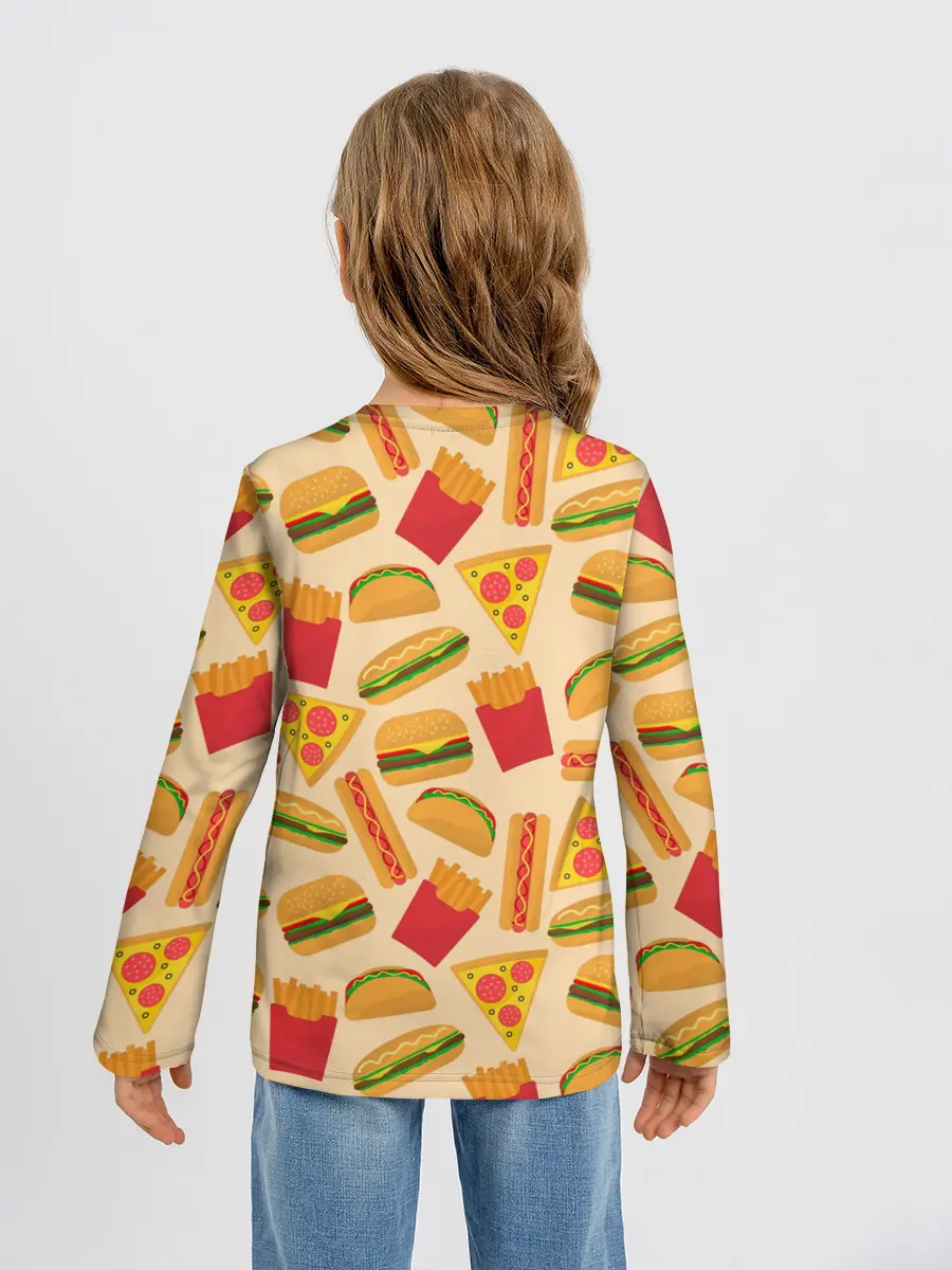 Детский лонгслив / Фастфуд