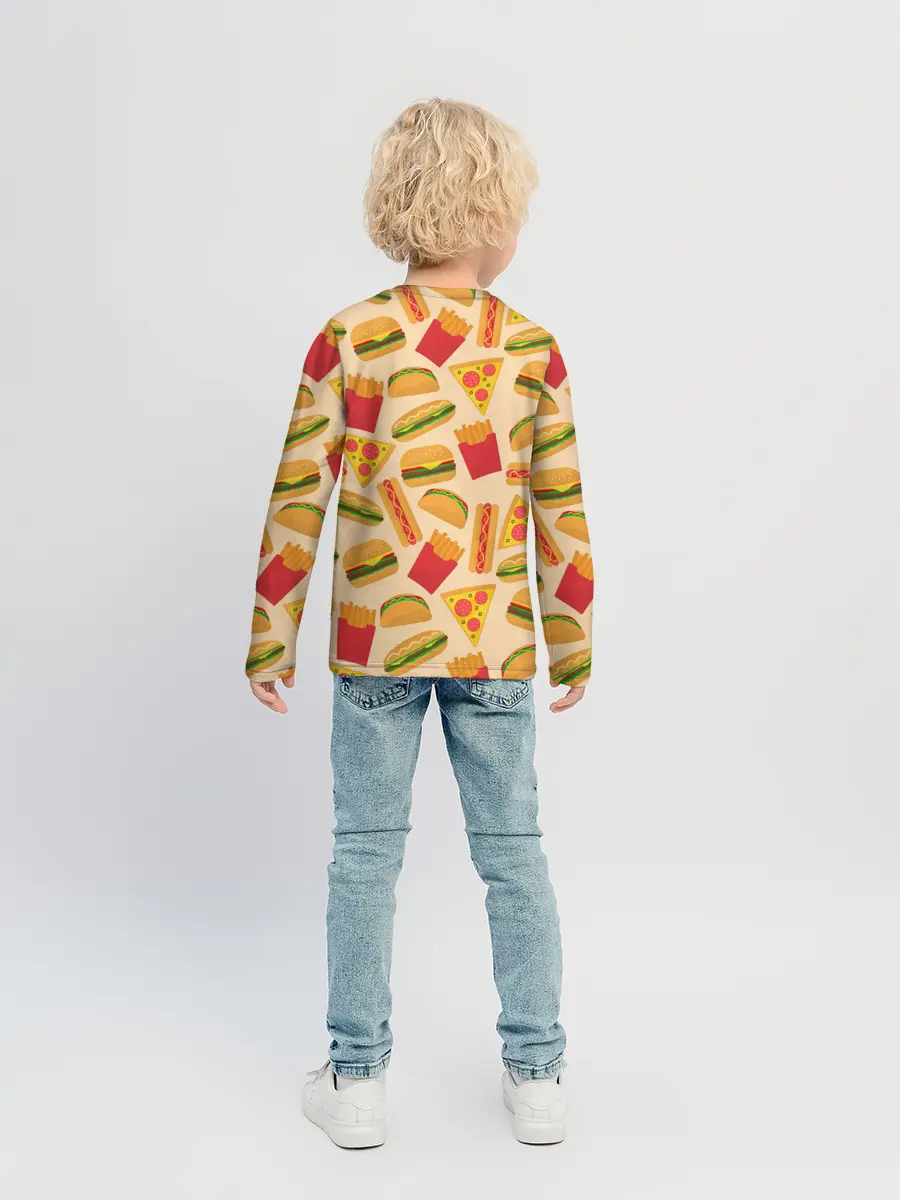 Детский лонгслив / Фастфуд