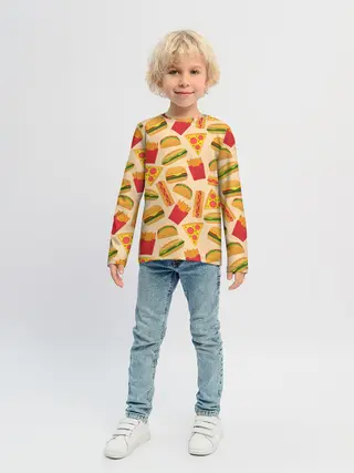 Детский лонгслив / Фастфуд