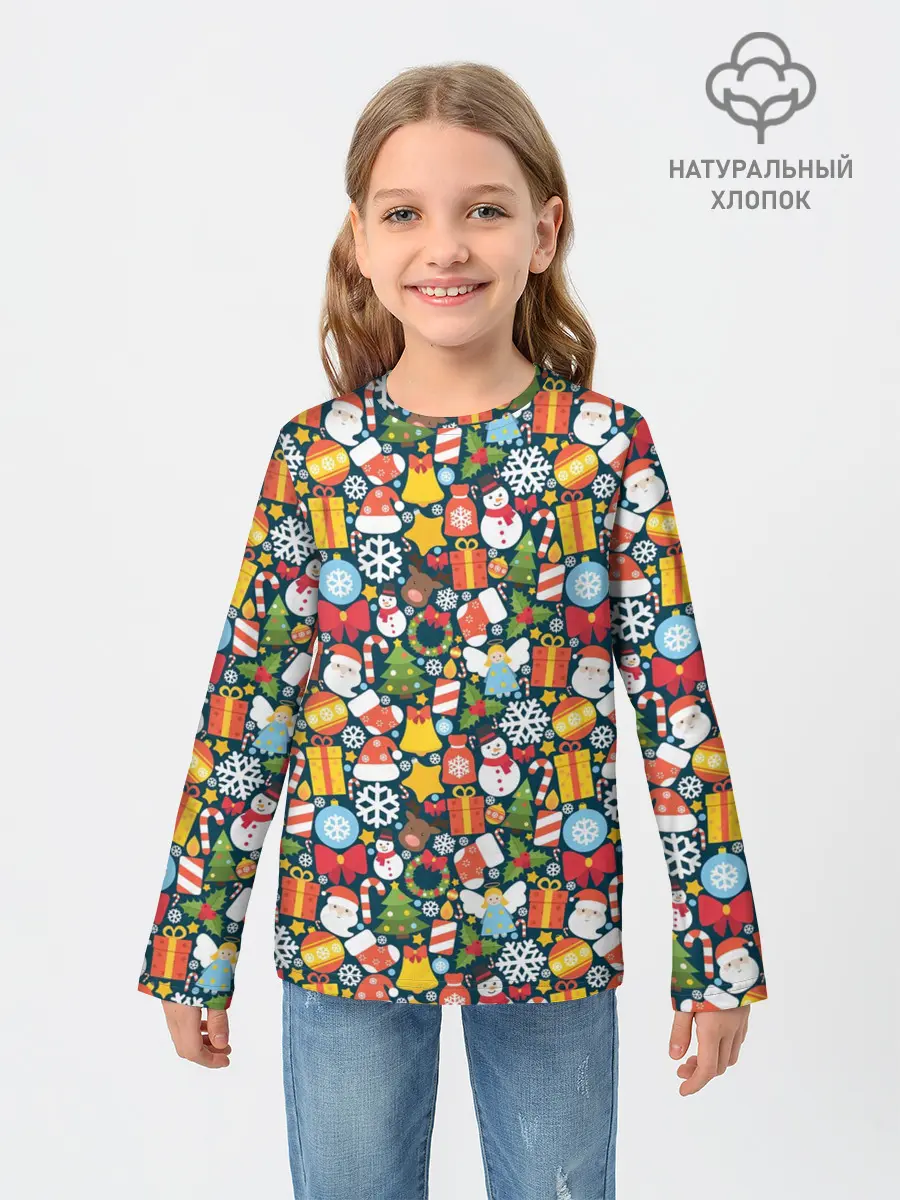 Детский лонгслив / Новый Год