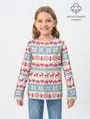 Детский лонгслив / Новогодний пиксельный узор