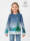 Детский лонгслив / Снежинки в лесу