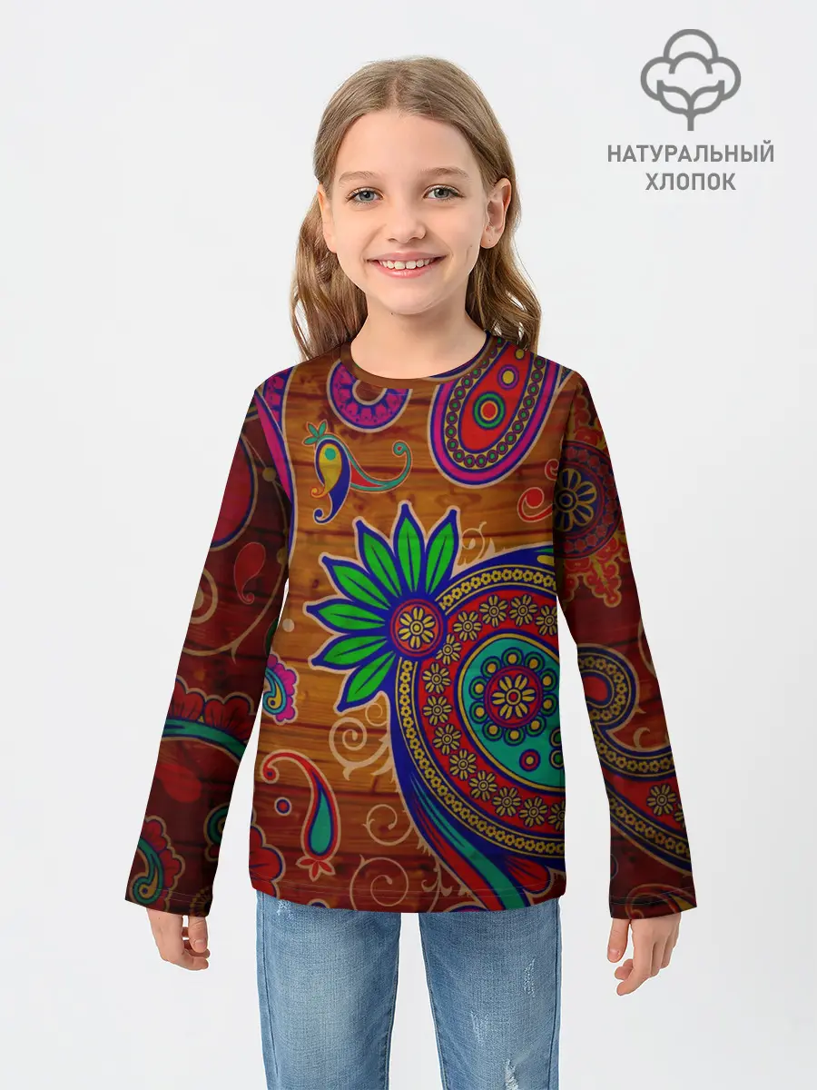 Детский лонгслив / узоры текстура фон