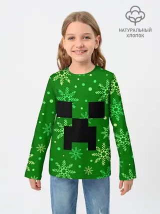 Детский лонгслив / ЗИМНИЙ MINECRAFT