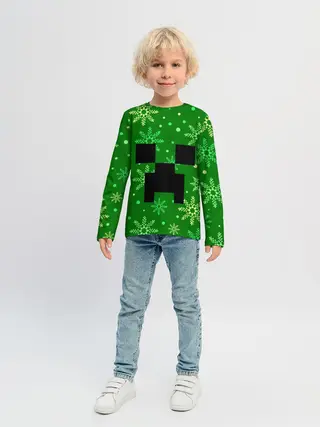 Детский лонгслив / ЗИМНИЙ MINECRAFT