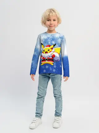 Детский лонгслив / НОВОГОДНИЙ ПИКАЧУ