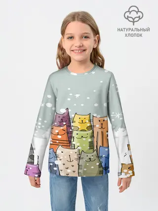 Детский лонгслив / Котики