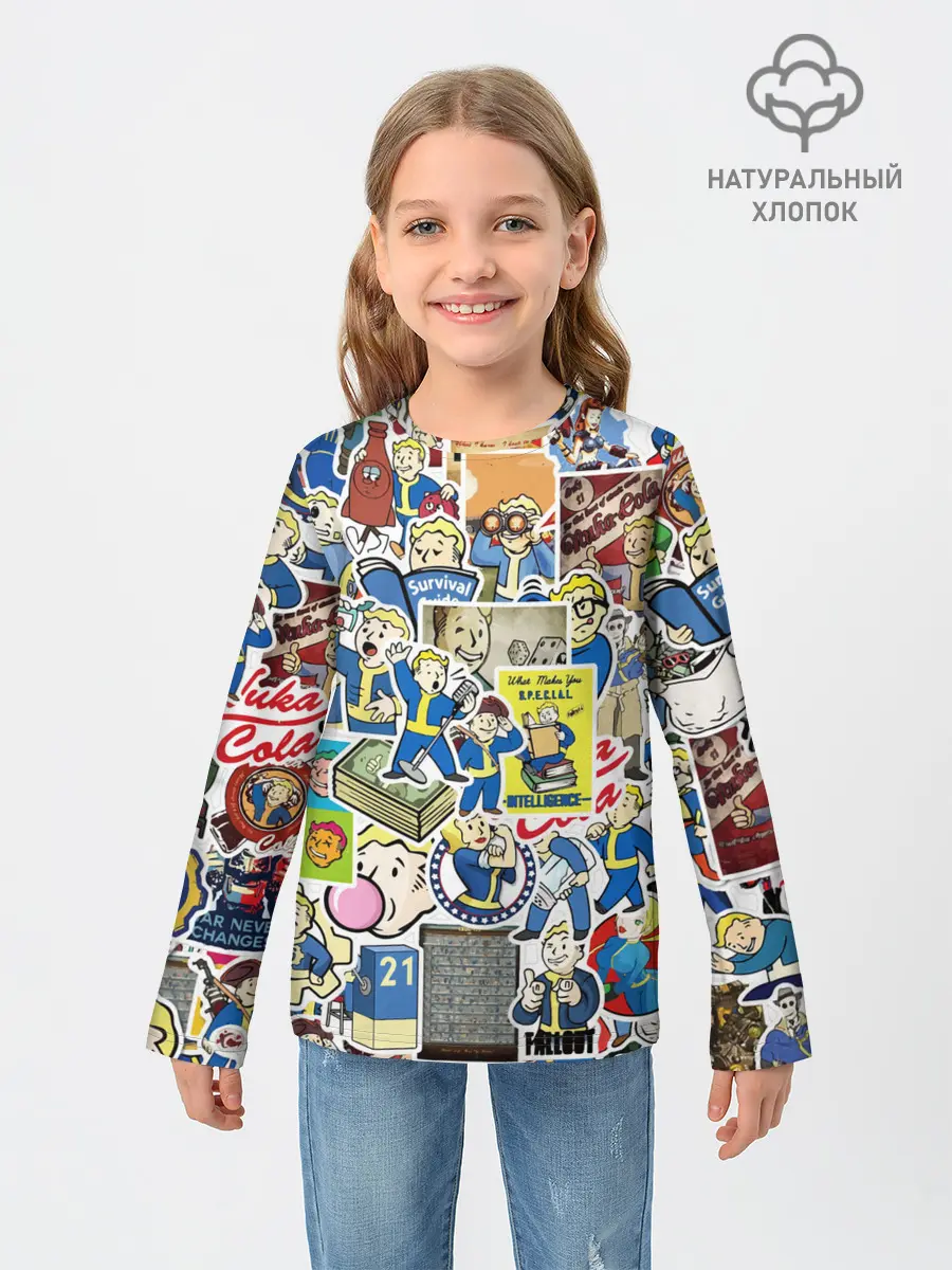 Детский лонгслив / FALLOUT STICKER BOMBING