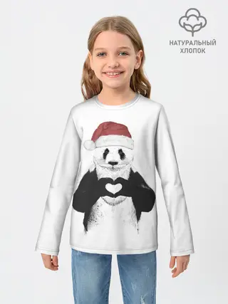 Детский лонгслив / Панда Клаус