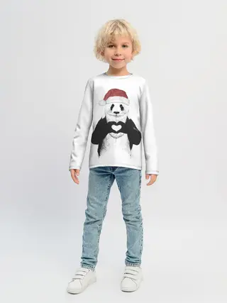 Детский лонгслив / Панда Клаус