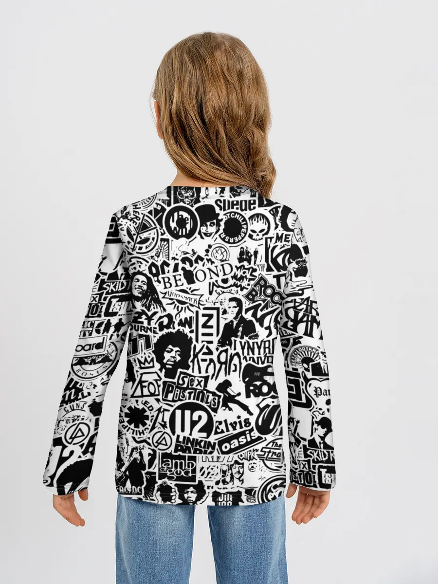 Детский лонгслив / Rock Band Logos