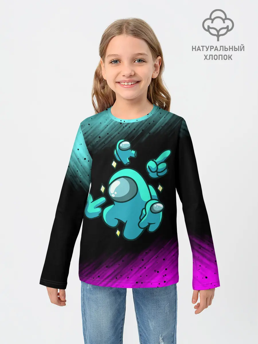 Детский лонгслив / AMONG US - Crewmate With Mini