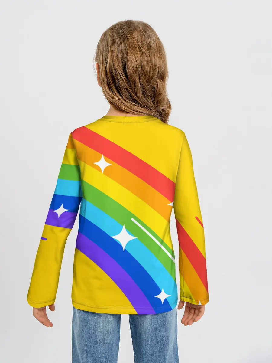 Детский лонгслив / AMONG US - Радужный