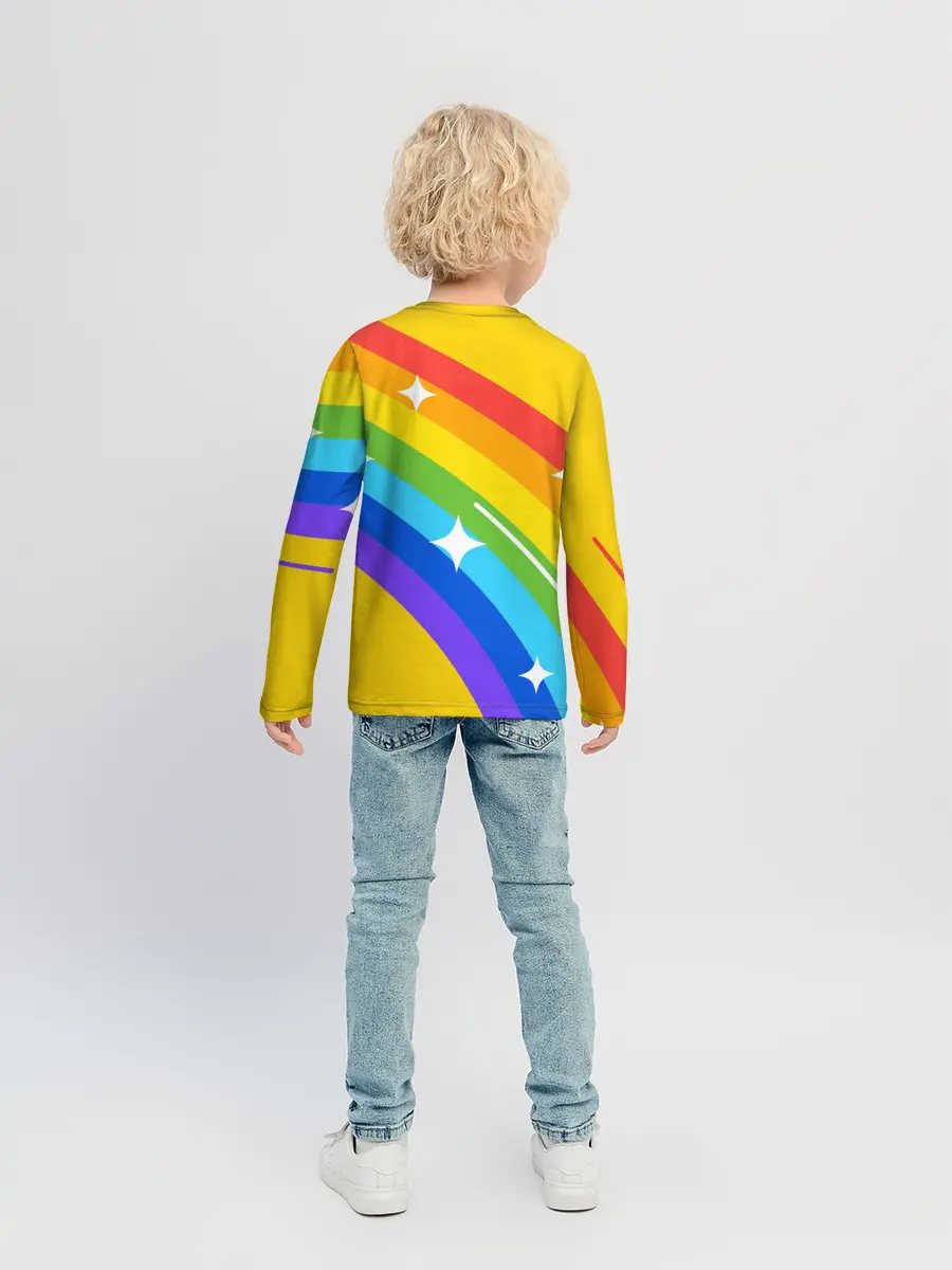 Детский лонгслив / AMONG US - Радужный