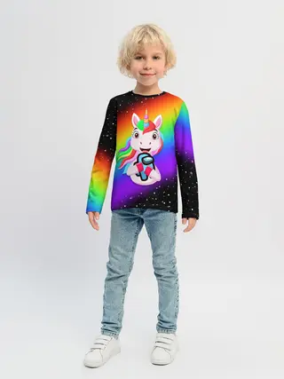 Детский лонгслив / AMONG US - С ЕДИНОРОГОМ