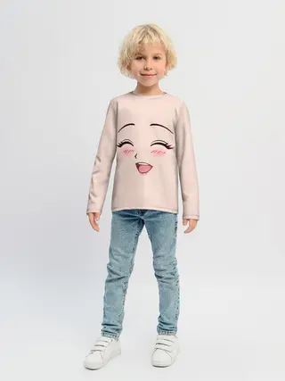 Детский лонгслив / Сonfused anime face