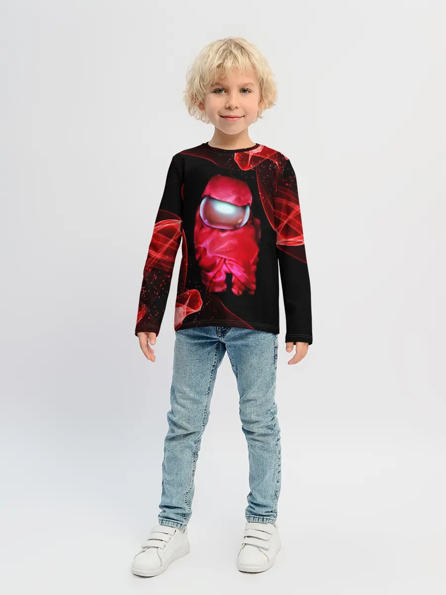 Детский лонгслив / AMONG US - КРАСНЫЙ