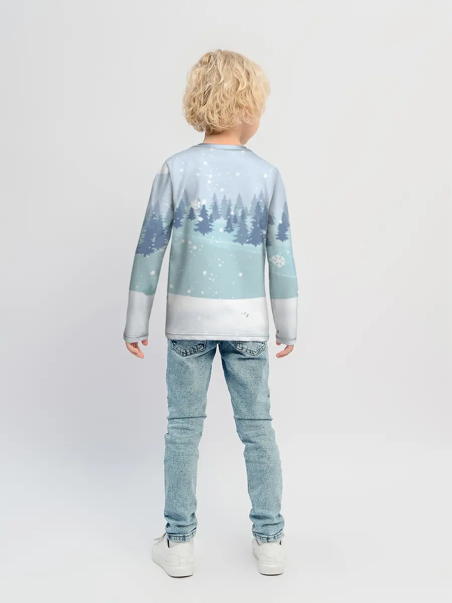 Детский лонгслив / Олень с кружкой