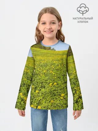 Детский лонгслив / Поле одуванчиков