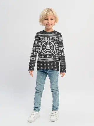 Детский лонгслив / Свитер с черепами