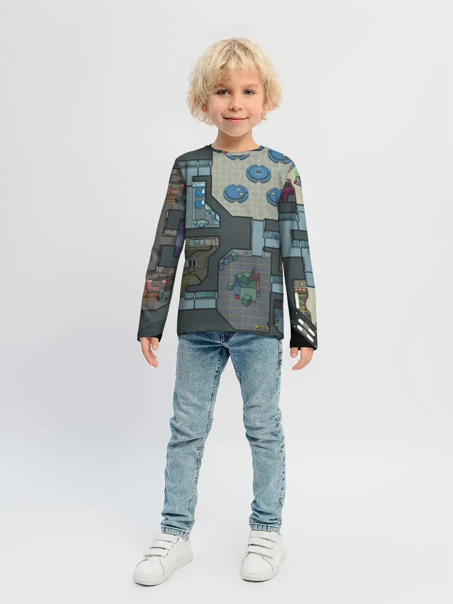 Детский лонгслив / AMONG US - КАРТА