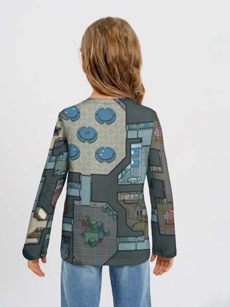 Детский лонгслив / AMONG US - КАРТА