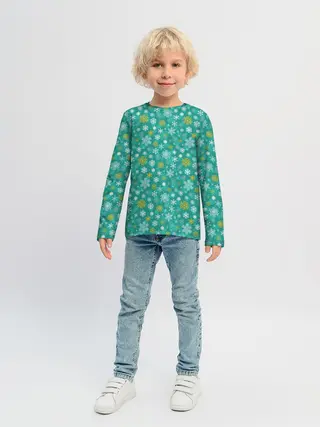 Детский лонгслив / Снежинки