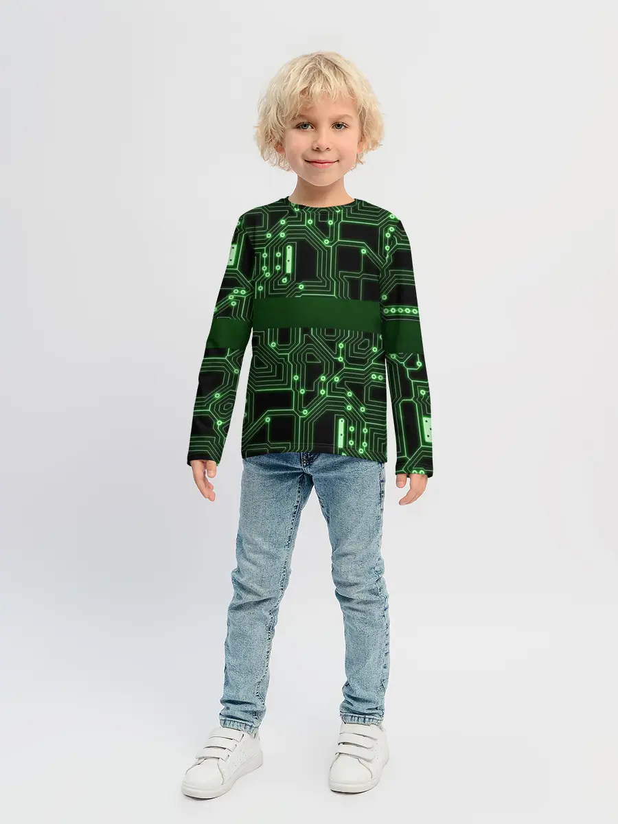 Детский лонгслив / Неоновая схема
