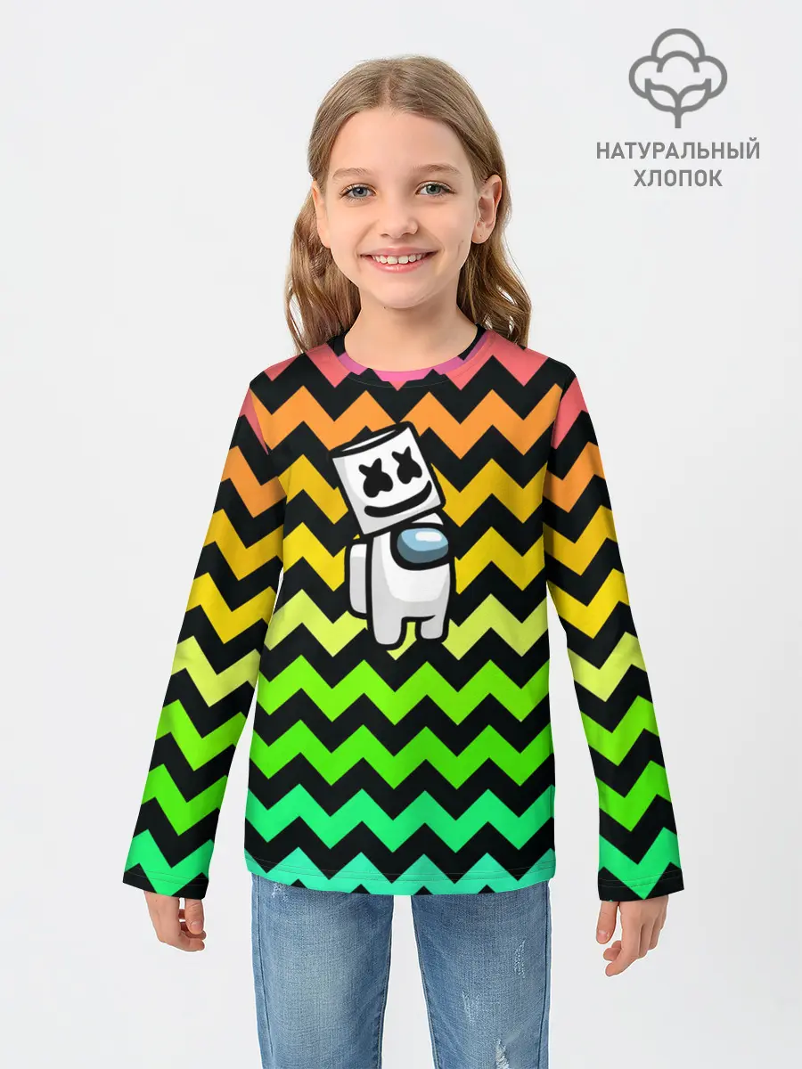 Детский лонгслив / Among Us Marshmello