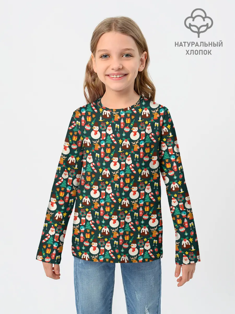 Детский лонгслив / Новый Год