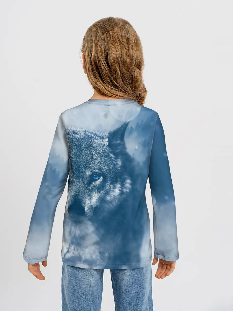 Детский лонгслив / Красивый волк