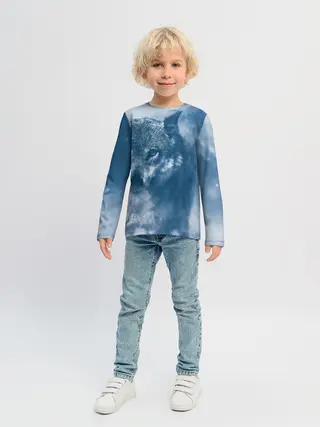 Детский лонгслив / Красивый волк