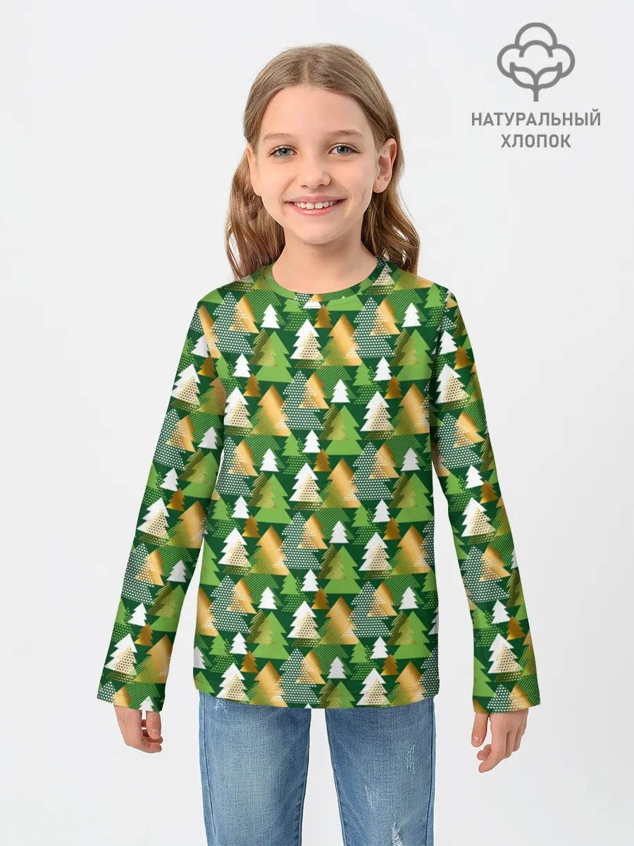 Детский лонгслив / Ёлки