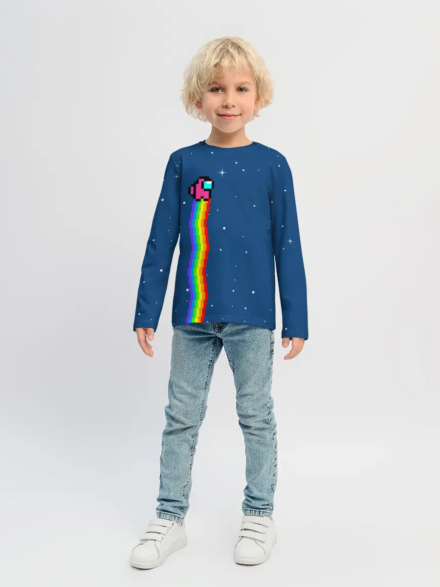 Детский лонгслив / AMONG US - NYAN CREWMATE