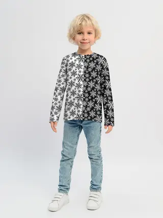 Детский лонгслив / Снежинки