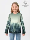 Детский лонгслив / акварельный лес градиент