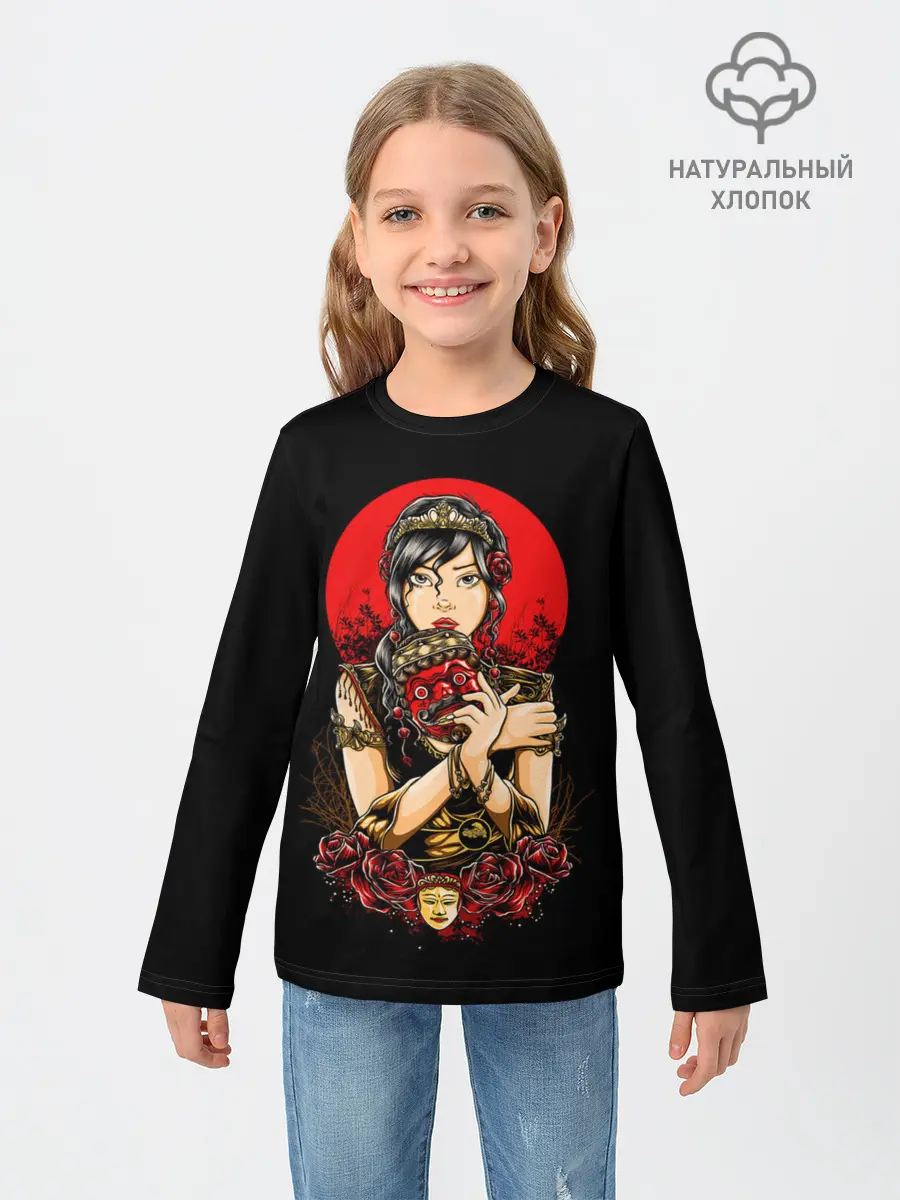 Детский лонгслив / ДЕВУШКА В МАСКЕ