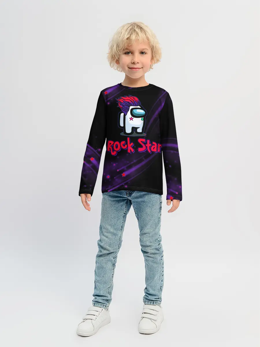 Детский лонгслив / Among Us Rock Star