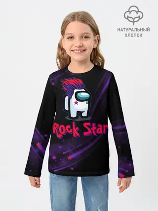 Детский лонгслив / Among Us Rock Star