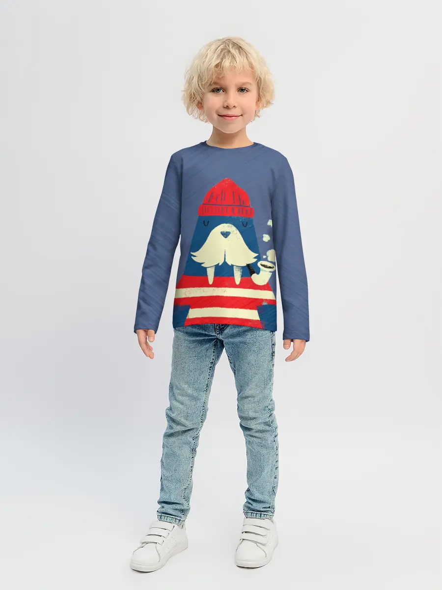 Детский лонгслив / Морж