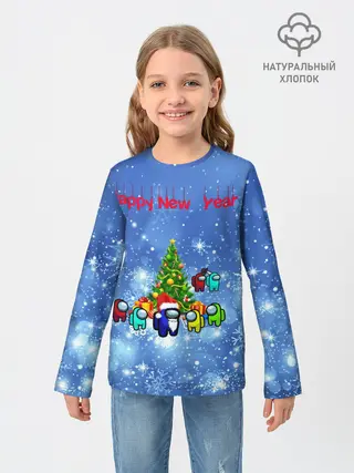 Детский лонгслив / Among Us New Year