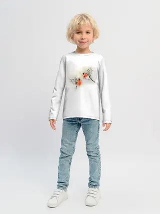 Детский лонгслив / Снегири