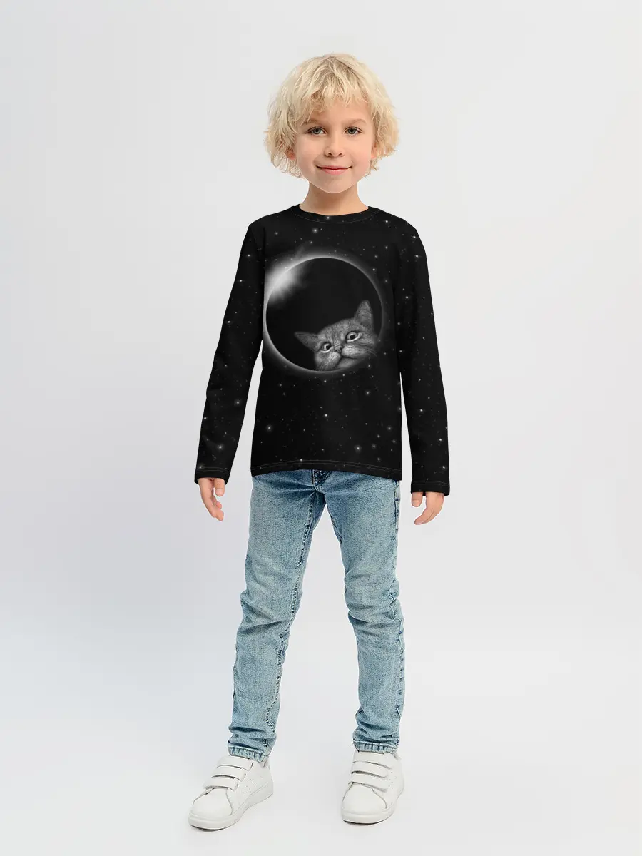 Детский лонгслив / Кот в Космосе