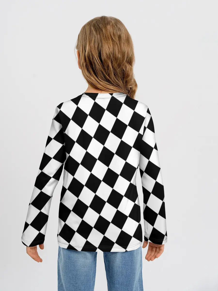 Детский лонгслив / Клетки