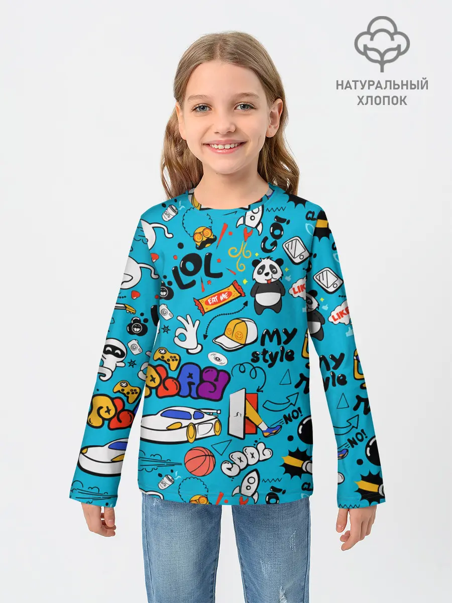 Детский лонгслив / Детское граффити