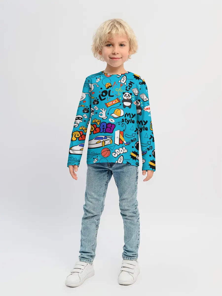 Детский лонгслив / Детское граффити