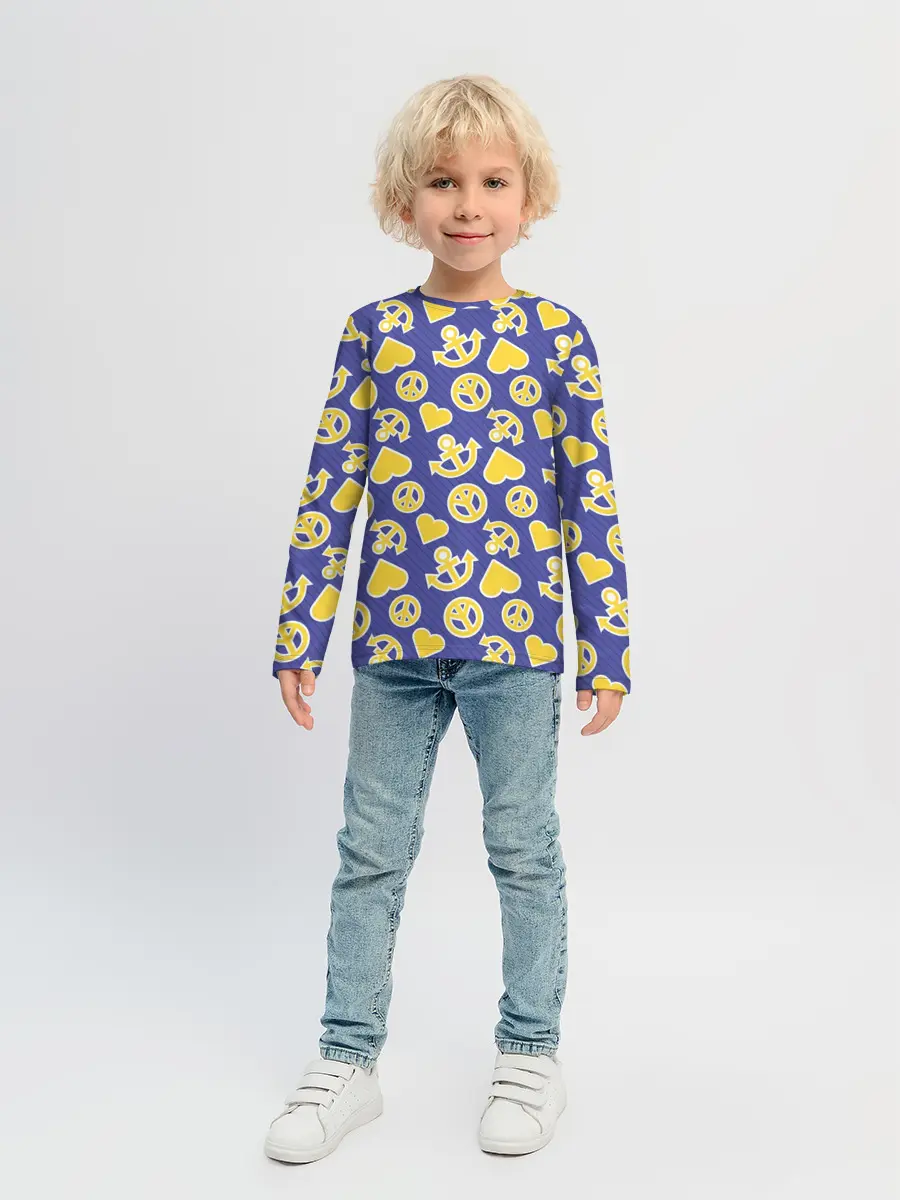 Детский лонгслив / Kimyou na Bouken паттерн