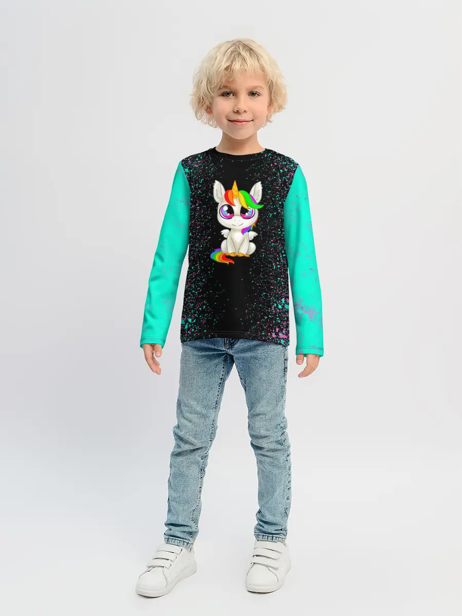 Детский лонгслив / Единорог