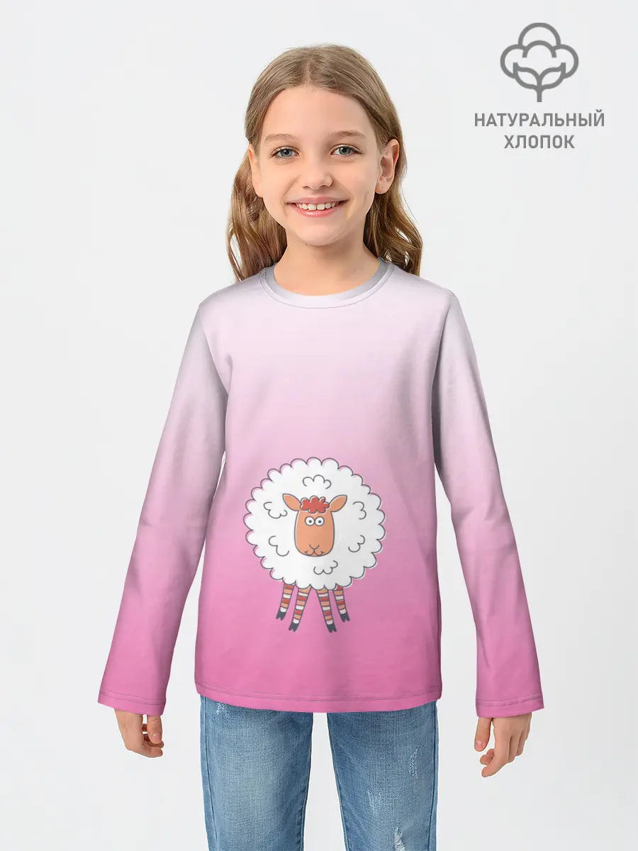 Детский лонгслив / веселая овечка