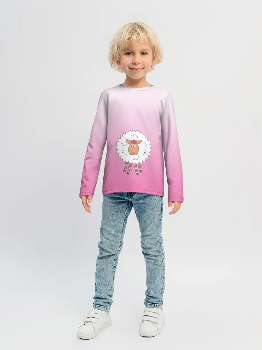 Детский лонгслив / веселая овечка